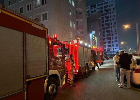 نجات ۲۰ نفر از حادثه آتش‌سوزی شهرک راه‌آهن تهران