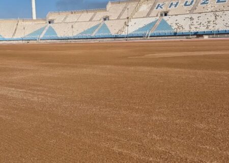 چمن ورزشگاه غدیر اهواز جوانه زد