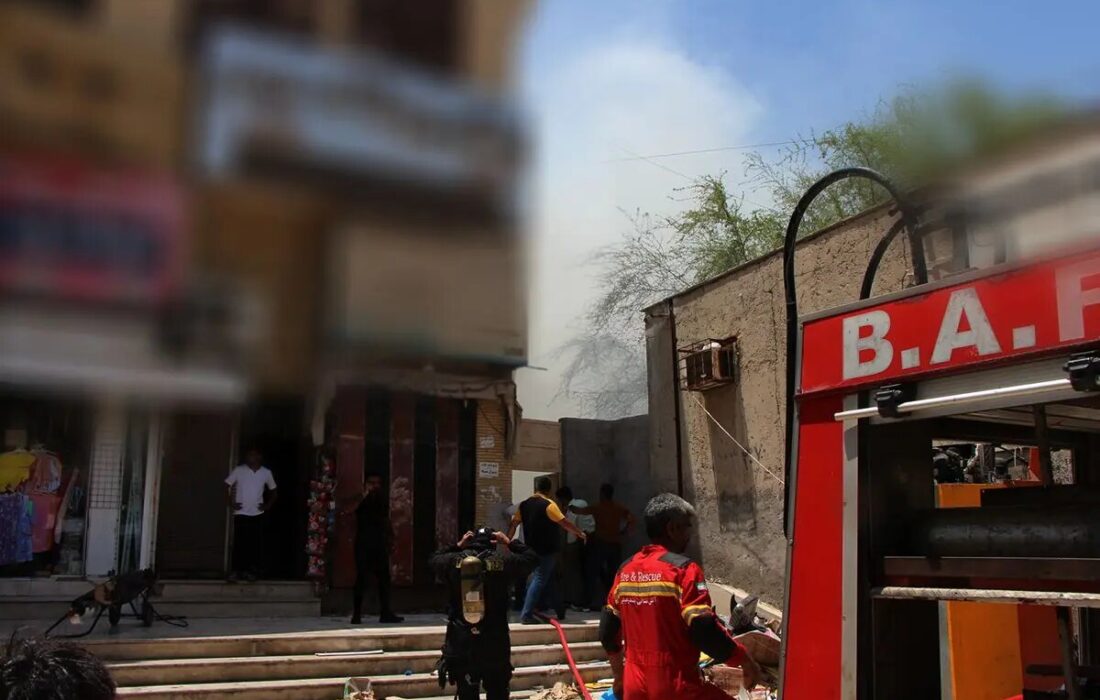 نجات زن گرفتار در آتش‌سوزی منزل مسکونی