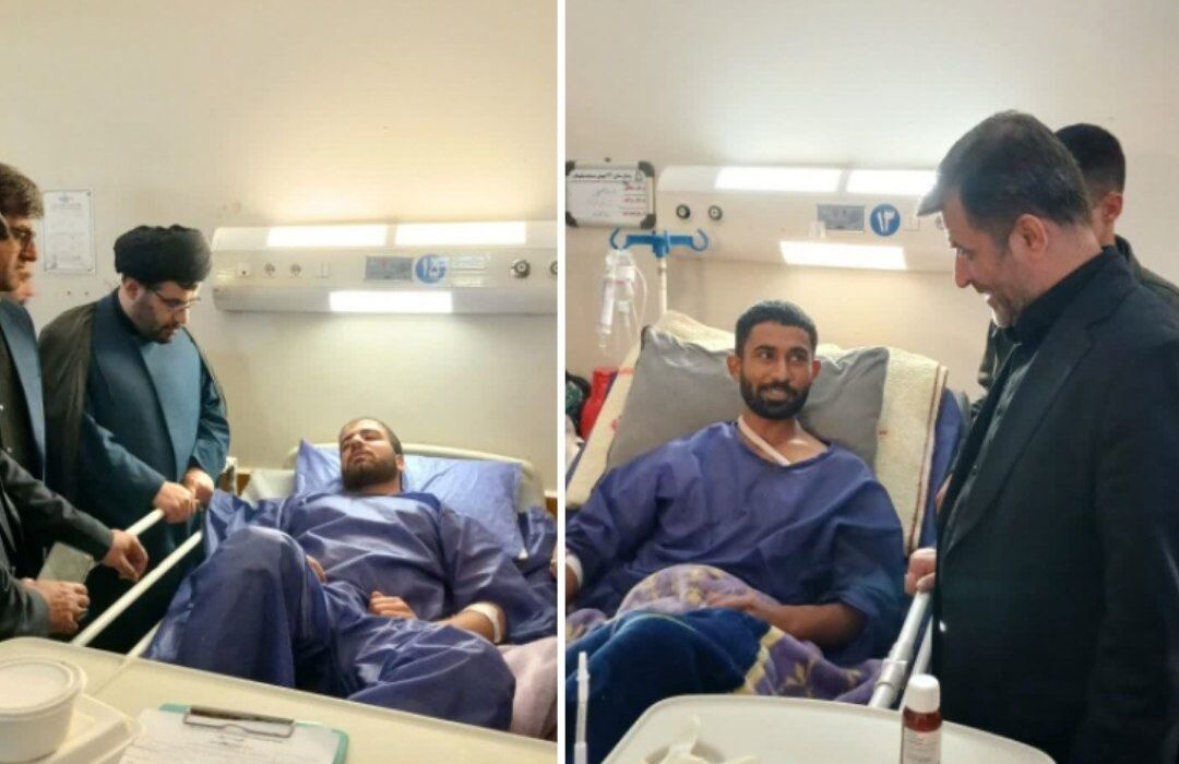فرماندار، رئیس دادگستری و دادستان مسجدسلیمان در دیدار مشترک از مصدومان حمله رژیم صهیونیستی و آمریکا عیادت کردند 