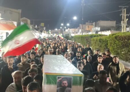 تشییع باشکوه شهید صادق اسدی بر روی دستان مردم قدرشناس مسجدسلیمان
